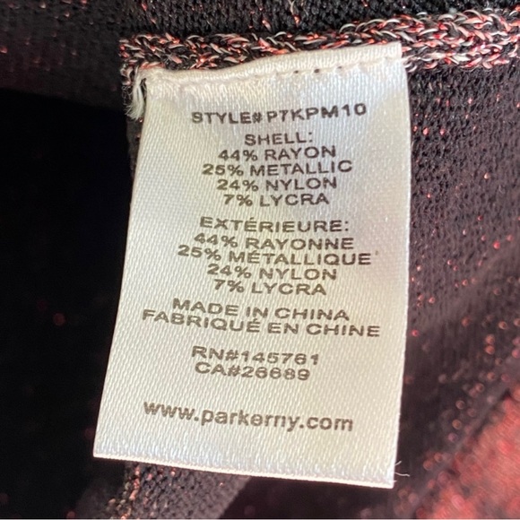 Parker Mace Dragonfruit Pink Metallic Knit Sheath Dress Size L - Picture 7 of 7